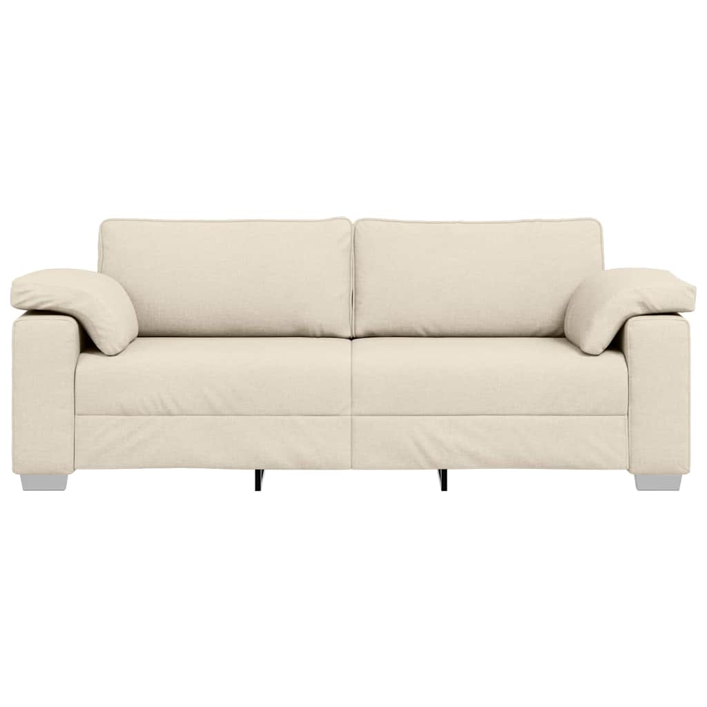 Canapé avec coussin avec oreiller Beige 219 x 77 x 82 cm Lin