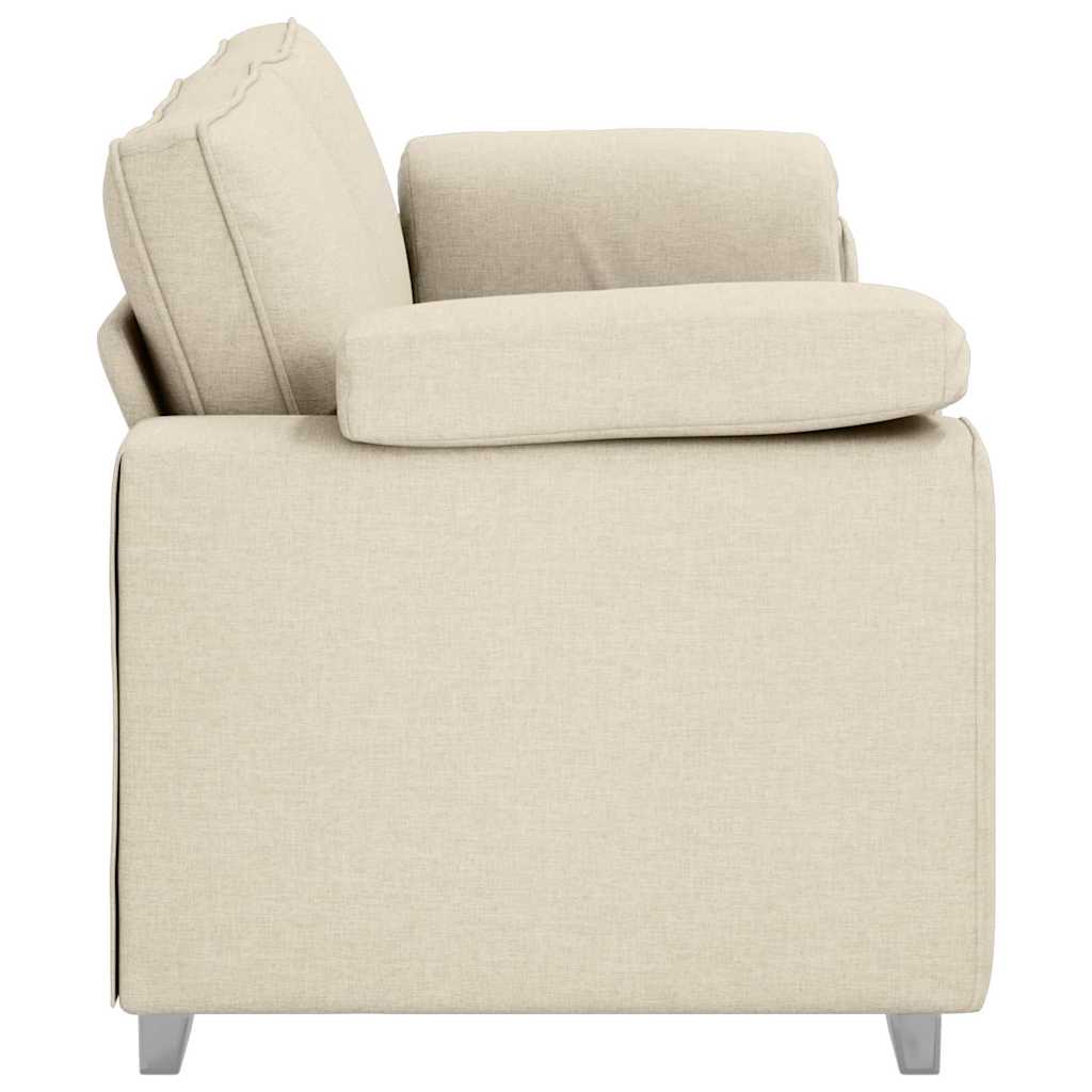 Canapé avec coussin avec oreiller Beige 219 x 77 x 82 cm Lin
