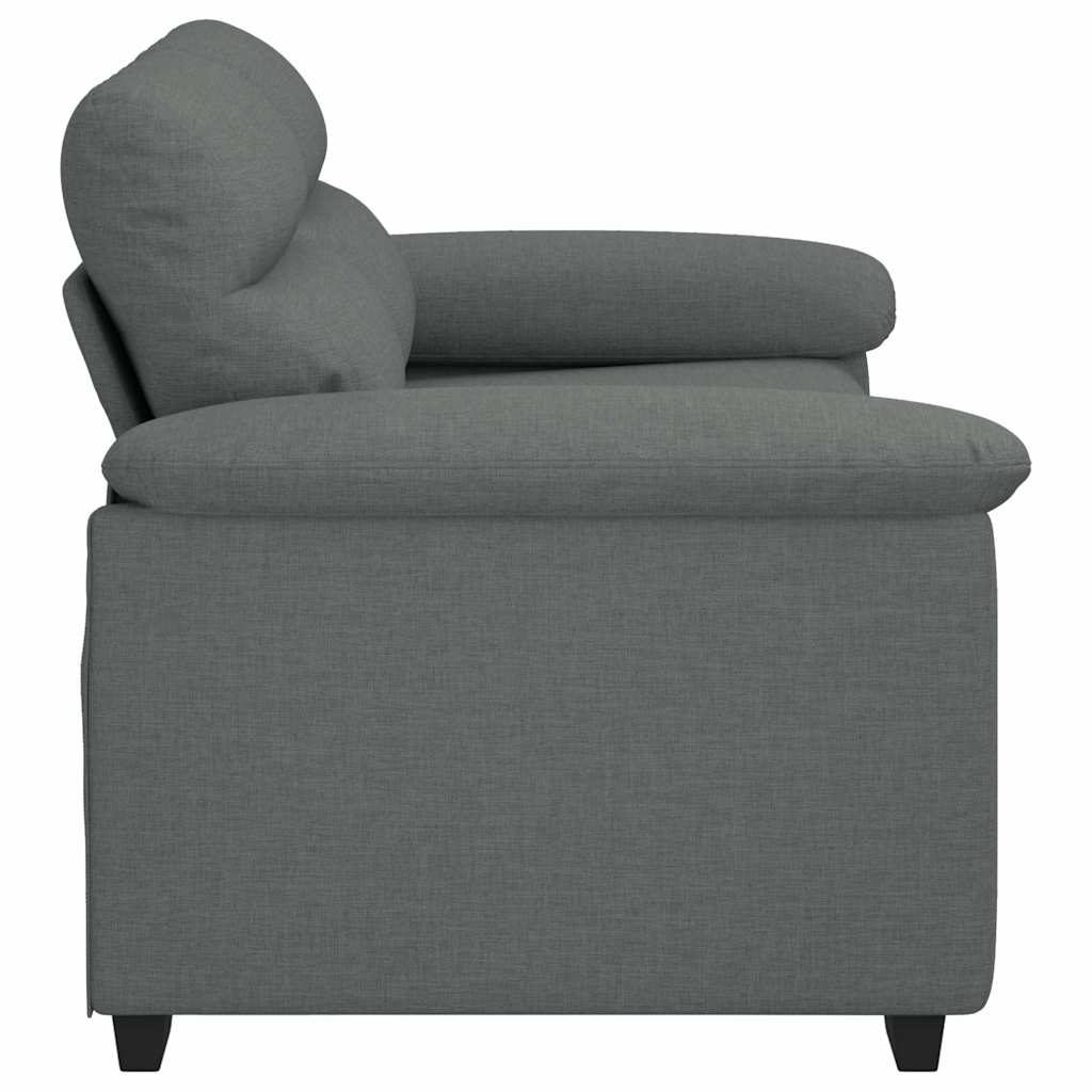 Canapé à 2 places gris foncé 120 cm tissu