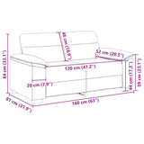 Canapé à 2 places gris foncé 120 cm tissu