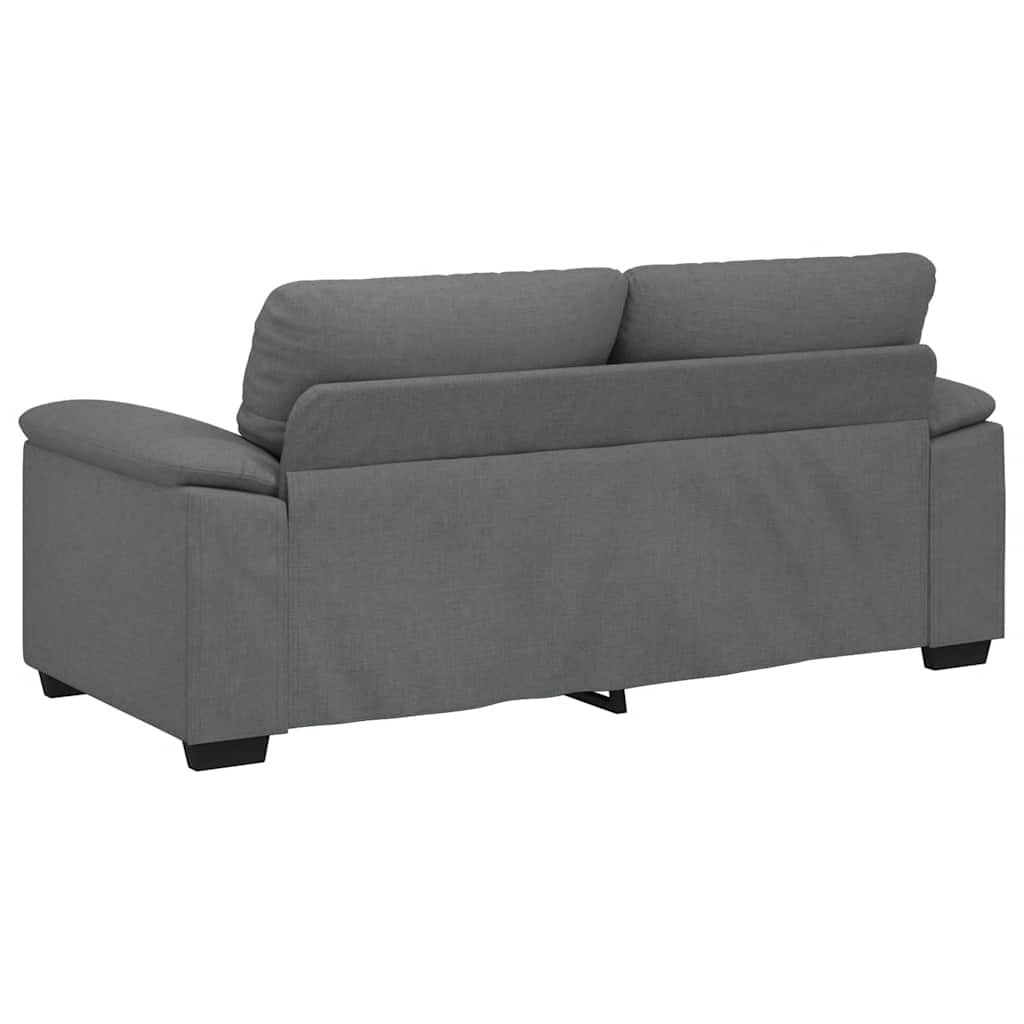 Canapé à 2 places gris foncé 140 cm tissu