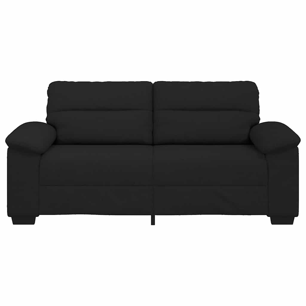 Canapé à 2 places noir 140 cm tissu