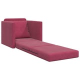 Canapé-lit avec coussin Rouge bordeaux 74 x 77 x 81 cm Velours
