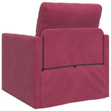 Canapé-lit avec coussin Rouge bordeaux 74 x 77 x 81 cm Velours