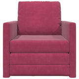 Canapé-lit avec coussin Rouge bordeaux 74 x 77 x 81 cm Velours