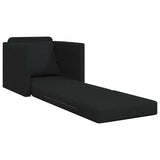 Canapé-lit avec coussin Noir 74 x 77 x 81 cm tissu