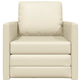 Sofa Lit de Sol avec coussin Crème 74 x 77 x 81 cm Faux cuir