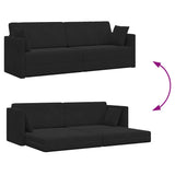 Canapé-lit au sol Noir 213 x 76 x 77 cm Velours