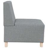 Canapé modulaire sans accoudoirs Gris clair 55 cm Tissu