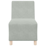 Canapé modulaire sans accoudoirs Gris clair 55 cm Velours
