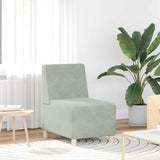 Canapé modulaire sans accoudoirs Gris clair 55 cm Velours