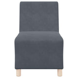 Canapé modulaire sans accoudoirs Gris foncé 55 cm Velours