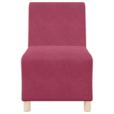 Canapé modulaire sans accoudoirs Rouge vin 55 cm Velours