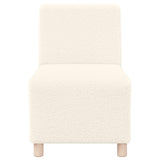 Canapé modulaire sans accoudoirs Crème 55 cm Tissu imitation laine bouclée