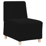 Canapé modulaire sans accoudoirs Noir 55 cm Tissu bouclé aspect laine