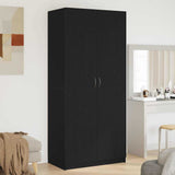 Armoire avec stockage Noir 90 x 52 x 200 cm Bois d'ingénierie