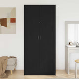 Armoire avec stockage Noir 90 x 52 x 200 cm Bois d'ingénierie