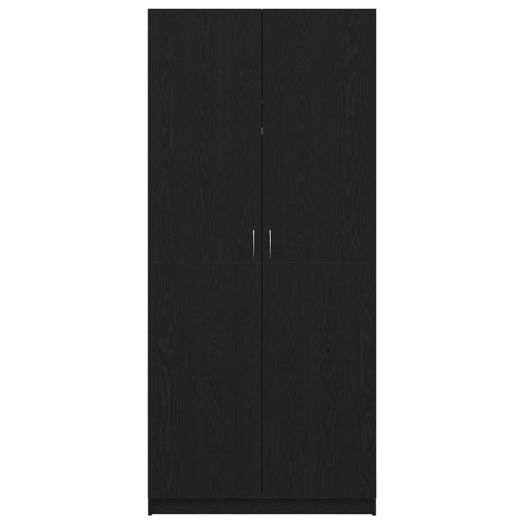 Armoire avec stockage Noir 90 x 52 x 200 cm Bois d'ingénierie