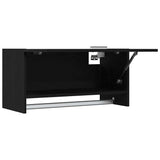 Armoire avec stockage Noir 70 x 32.5 x 35 cm Bois d'ingénierie