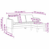 Ensemble de Canapés Vert clair 173 x 131 x 67 cm Velours