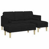 Ensemble de Canapés 2 pcs Noir 173 x 131 x 67 cm tissu