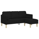 Ensemble de Canapés 2 pcs Noir 173 x 131 x 67 cm tissu
