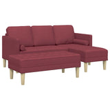 Ensemble de Canapés 2 pcs Rouge bordeaux 173 x 131 x 67 cm