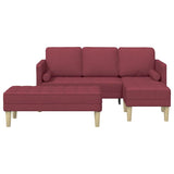 Ensemble de Canapés 2 pcs Rouge bordeaux 173 x 131 x 67 cm
