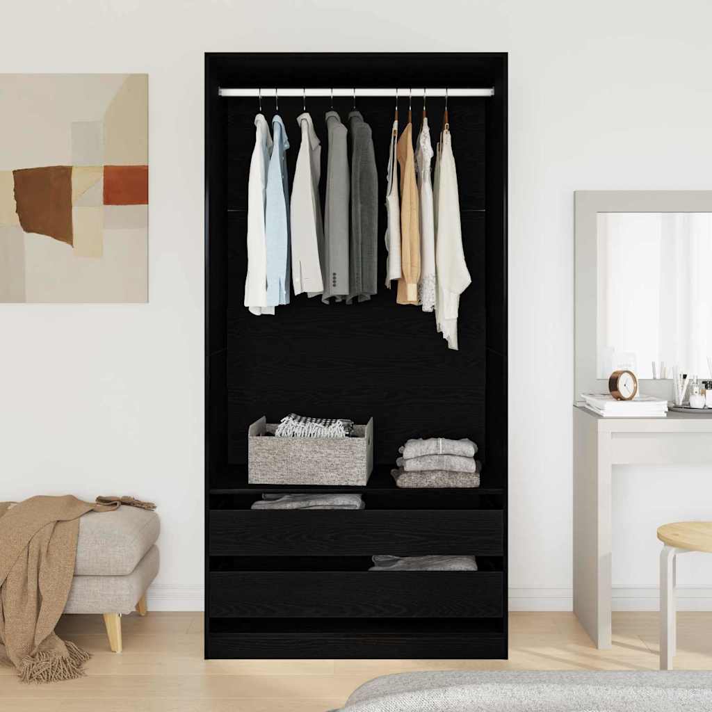 Armoire Chêne noir 100 x 50 x 200 cm Bois d'ingénierie