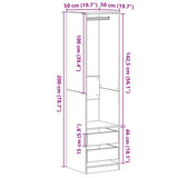 Armoire Chêne noir 50 x 50 x 200 cm Bois d'ingénierie