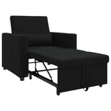 Canapé Lit Simple avec des roues Noir 90 x 165 x 87 cm tissu