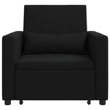 Canapé Lit Simple avec des roues Noir 90 x 165 x 87 cm tissu