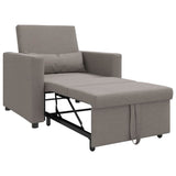 Canapé Lit Simple avec des roues Taupe 90 x 165 x 87 cm tissu