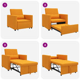 Canapé Lit Simple Jaune foncé 90 x 165 x 87 cm tissu