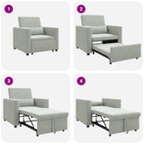 Canapé Lit Simple Gris clair 90 x 165 x 87 cm Velours