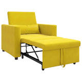 Canapé Lit Simple avec des roues Jaune 90 x 165 x 87 cm Velours