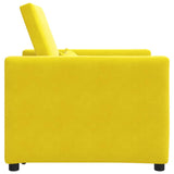 Canapé Lit Simple avec des roues Jaune 90 x 165 x 87 cm Velours