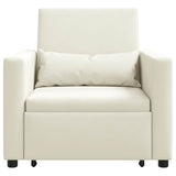 Canapé Lit Simple avec des roues Crème 90 x 165 x 87 cm Velours