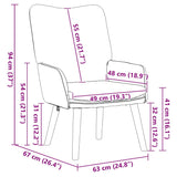 Fauteuil relaxant Noir 63 x 67 x 94 cm tissu