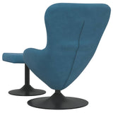 Chaise Œuf avec Pouf Bleu 63 x 73 x 90 cm Velours