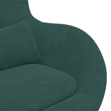 Chaise Œuf avec Pouf Vert foncé 63 x 73 x 90 cm Velours