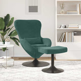 Chaise Œuf avec Pouf Vert foncé 63 x 73 x 90 cm Velours