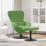 Chaise Œuf avec Pouf Vert clair 63 x 73 x 90 cm Velours