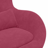 Chaise Œuf avec Pouf Rouge bordeaux 63 x 73 x 90 cm Velours