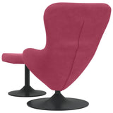 Chaise Œuf avec Pouf Rouge bordeaux 63 x 73 x 90 cm Velours