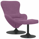 Chaise Œuf avec Pouf Violet 63 x 73 x 90 cm Velours