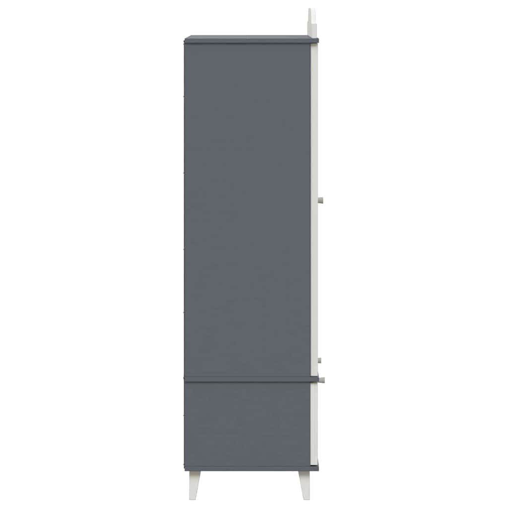 Armoire Tableau Noir avec porte Gris et blanc Bois d'ingénierie