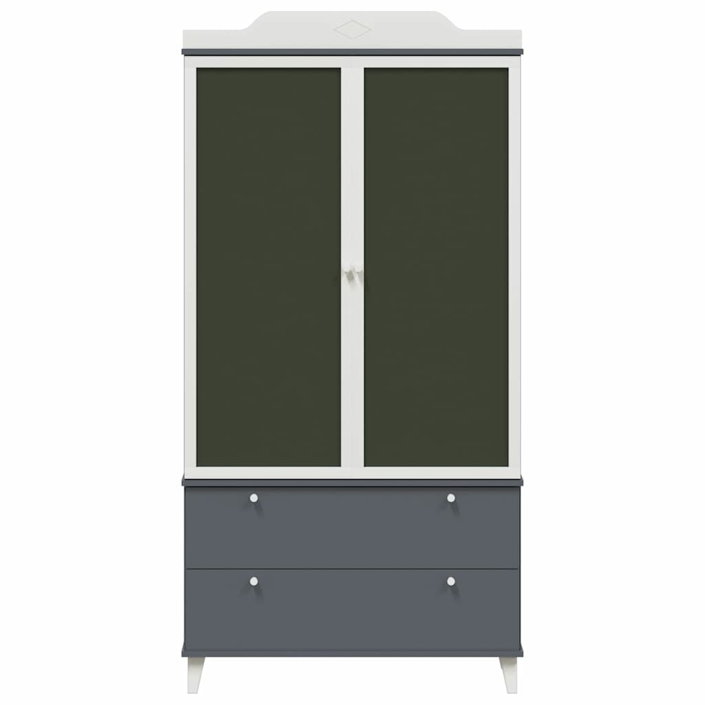Armoire Tableau Noir avec porte Gris et blanc Bois d'ingénierie