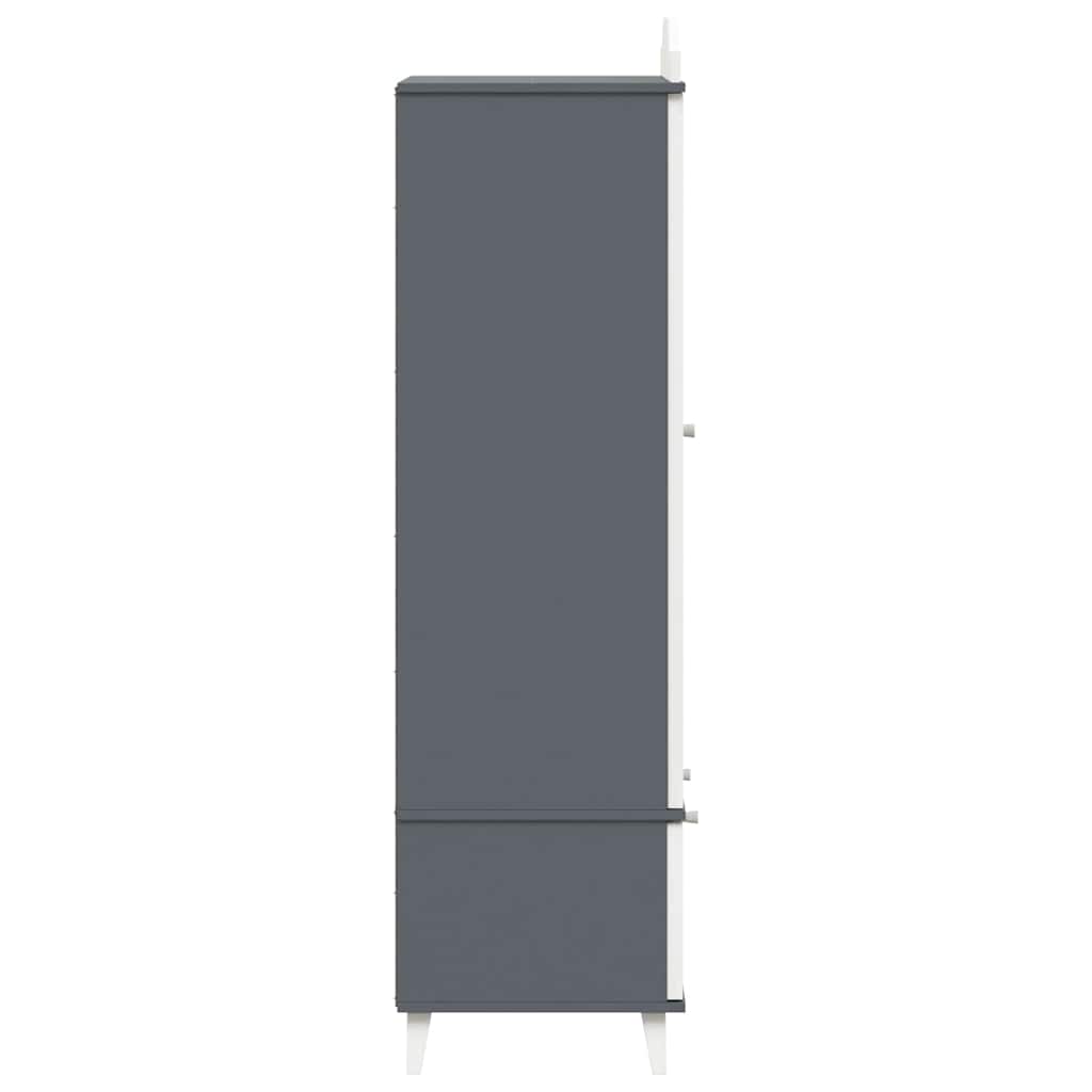 Armoire Tableau Noir avec porte Gris et blanc Bois d'ingénierie