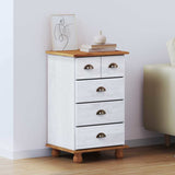 Commode ASKIM Blanc 45.8 x 40 x 79 cm Bois de pin massif